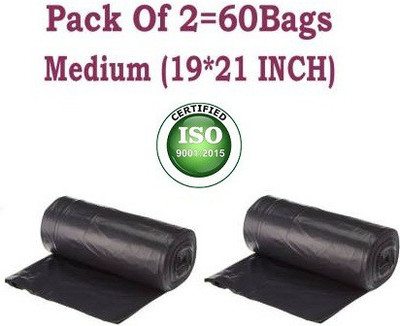 Vruta Quality Biodegradable Garbage Dustbin Trash Bags ( 2 Roll) 19 X 21 Medium 13 L Garbage Bag  Pack Of 60(60Bag )