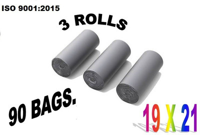 MJ Exim black garbage bags sizes 19 x 21 pack of 3 Medium 13 L Garbage Bag  Pack Of 90(90Bag )