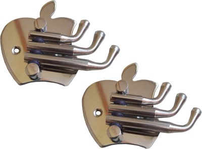 Simax Stainless Steel Key Stand/Cloth Hook/Wall Hook/Hanger/Flexible 3 Way Hook(Pack 2Pcs) Hook 3(Pack of 2)