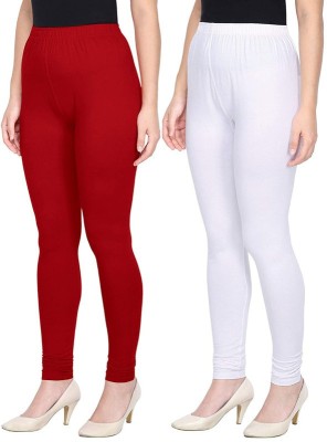 lifeneeds Churidar  Western Wear Legging(White, Red, Solid)