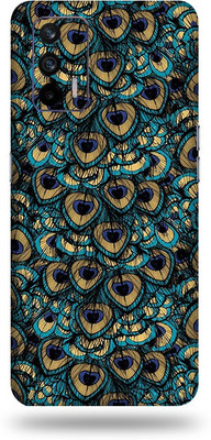 OggyBaba Realme X7 Max, Phone Back side Protector and Camera Protector Mobile Skin(Ultra Super Peacock-Feather Glitter Skin Skin Matte Finish)