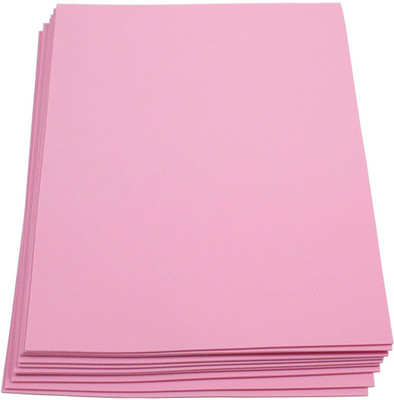 KHUSHA CREATIONS Foam Sheets Unruled A4 120 gsm Craft paper(Set of 10, Pink)
