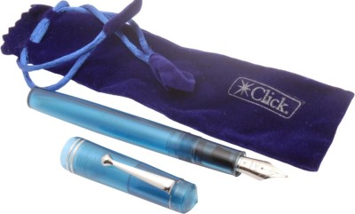 Ledos Click Aristocrat Sky Blue Demonstrator 3in1 Ink Filling System Broad Nib Fountain Pen(Blue)