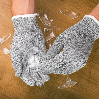 MYYNTI Cut Resistant Gloves Level 5 Protection Hand Safety for Cutting, Chopping, Fish Fillet, Slicing Breathable for Kitchen and Gardening for Men and Women _1 Pair Nylon  Safety Gloves(Pack of 2)