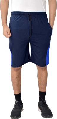 Kundan Color Block Men Dark Blue, Light Blue Regular Shorts