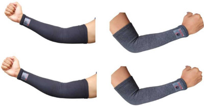 Glitter Cotton Arm Sleeve For Men & Women(Free, Black, Grey)
