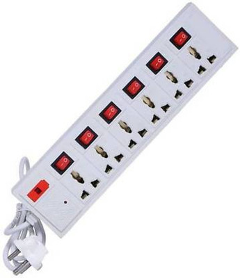 D-DEVOX 6 Amp 6 Plug Point With LED Indicator (3 Meter) 6  Socket Extension Boards(White, 3 m)