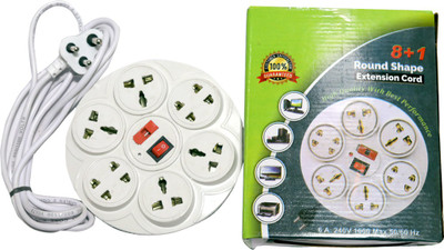 PI 8 IN 1 8  Socket Extension Boards(White, 1 m)