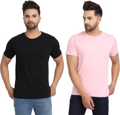 ESPARTO Solid Men Round Neck Black T-Shirt