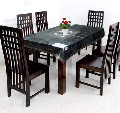 Heart Home Geometric 6 Seater Table Cover(Brown, PVC)