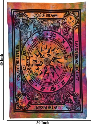 DORAYA Yellow Horoscope Zodiac Tapestry Hippie Bedding Astrology Multi Color Indian Mandala Wall Art Twin wall Hanging Multi Zodiac 54x84 Tapestry(Multicolor)