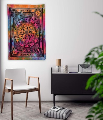 DORAYA Wall Hanging Yellow Horoscope Zodiac Tapestry Bohemian Astrology Multicolor Mandala Small Tapestry 30x40 Tapestry(Multicolor)