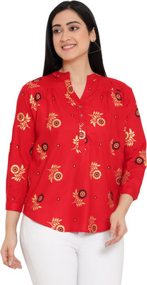 Karuni Creation Casual Printed Women Red Top