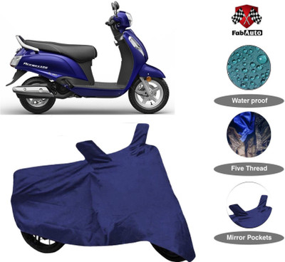 FabAuto Waterproof Two Wheeler Cover for Suzuki(Access 125, Blue)