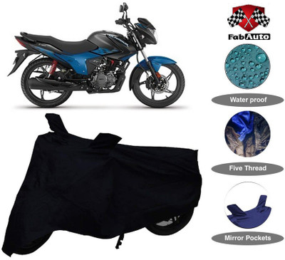 FabAuto Waterproof Two Wheeler Cover for Hero(Glamour, Black)