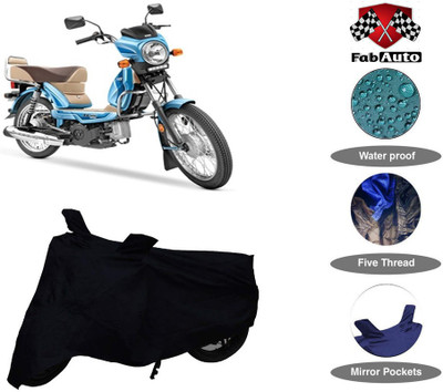 FabAuto Waterproof Two Wheeler Cover for TVS(XL 100, Black)