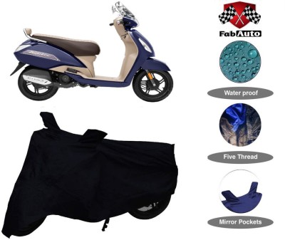 FabAuto Waterproof Two Wheeler Cover for TVS(Jupiter, Black)