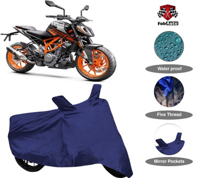 FabAuto Waterproof Two Wheeler Cover for KTM(Duke 200, Blue)