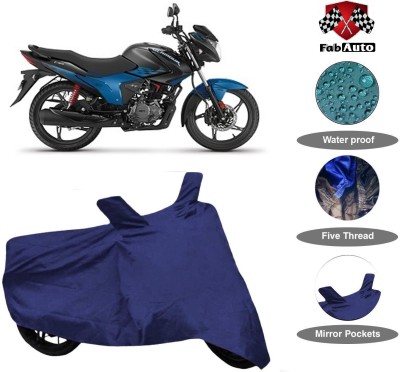 FabAuto Waterproof Two Wheeler Cover for Hero(Glamour, Blue)