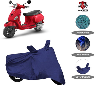 FabAuto Waterproof Two Wheeler Cover for Vespa(Vespa LX 125, Blue)