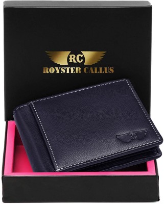 ROYSTER CALLUS Men Blue Genuine Leather Wallet(8 Card Slots)