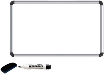 KOHINOOR Non Magnetic Melamine 1.5X2 Ft Non-Magnetic Kunj Whiteboard | Green Chalk Board Surface On Back Side | Sliding Hanging Clips with Robust Aluminium Frame Finishing With 1 Marker & 1 Duster Whiteboards and Duster Combos(White)