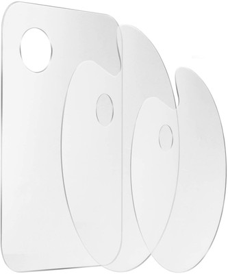 Levin acrylic plastic 3 Paint Wells Palettes  with Lid(Set of 3, Transparent 6''x10'',8''x12'', 12''x8'')