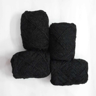 M H N CREATION SUPER SOFT 3 PLY KNITTING WOOL YARN BLACK ( 4 )