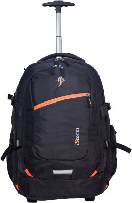 Istorm Backpack Overnighter Trolley Black & Orange 45 L Trolley Laptop Backpack(Black)