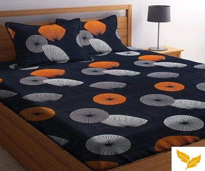 RUHANA 200 TC Cotton Double Printed Flat Bedsheet(Pack of 1, Multicolor)