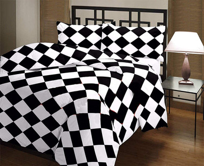 Yug Handicraft Abstract Double Dohar for  AC Room(Microfiber, Black)
