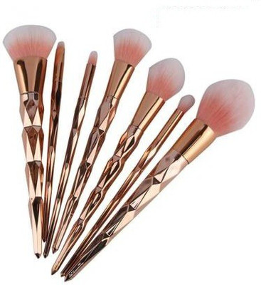 RHV Professional Beauty Premium Diamond Pattern Foundation Shading Blending Powder Unicorn Style Makeup Brush Set(Pack of 7)