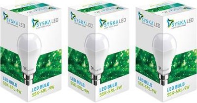 Syska 9 W Basic Standard B22 LED Bulb(White, Pack of 3)