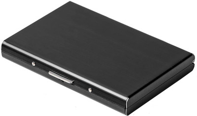 OFIXO Black Stainless Steel Front Pocket 6-Slot Credit/Debit RFID Blocking 6 Card Holder 6 Card Holder(Set of 1, Black)