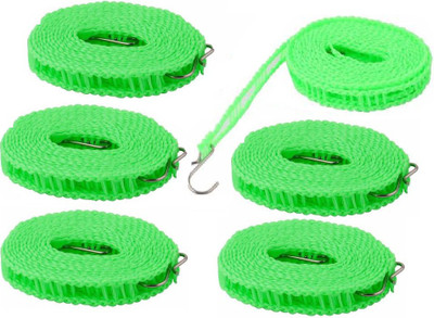VAAMnational Windproof Anti-Slip Clothes Washing Line Drying Nylon Rope with Hooks Nylon Clothesline Rope Nylon Retractable Clothesline Nylon Retractable Clothesline(5 m)