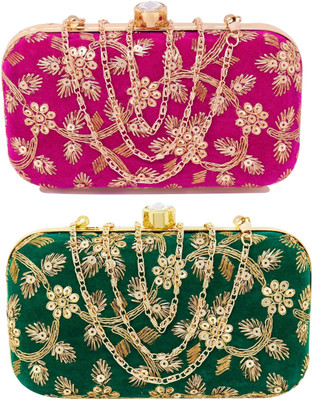 AILTINO Party Green  Clutch(Pack of: 2)