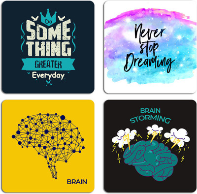 ARTBUG Square Wood Coaster Set(Pack of 4)
