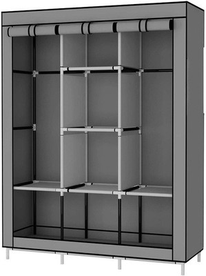 FurniGully 6+ 2 Shelves Collapsible Wardrobe PP Collapsible Wardrobe(Finish Color - Grey, DIY(Do-It-Yourself)) FurniGully 6+ 2 Shelves Collapsible Wardrobe PP Collapsible Wardrobe(Finish Color - Grey, DIY(Do-It-Yourself))
