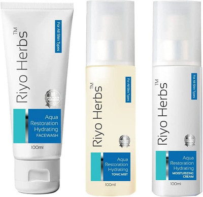Riyo Herbs Skin Care Combo|Hydrating Face Wash +Tonic Mist + Moisturizing Cream(3 Items in the set)