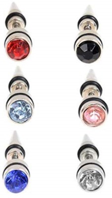 NIMZ Mens & Women Fashion Jewellery Valentine Platinum Black Blue Golden Silver Surgical Plug Combo Hoop Ear piercing Studs stainless Steel Jewelry Stylish Fancy Party wear casual High Gold Polish Daily use simple Magnet non Pierced Round pressing Dumbell Multicolor press OM Earrings Combo Set pack 