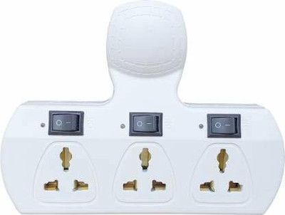 VEEJAR 3 in 1 MULTIPLUG Cord (6Amp) white 3  Socket Extension Boards(White, 0 m)