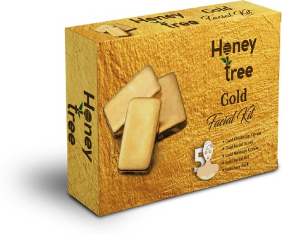 HONEY TREE Gold Facial Kit to Control Dryness for Women & Men(5 x 100 g)