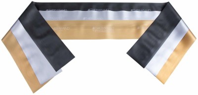 Theraband Resistance Bands Set 3, Non-Latex Band Black, Silver, Gold, Super MAX Resistance Tube(Black, Silver, Gold)