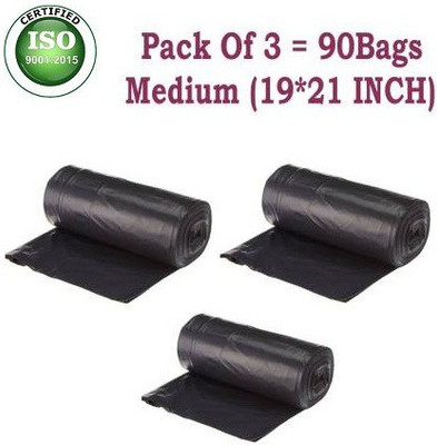 SAISWAR Premium Biodegradable Garbage Bags ( 3 Roll) 19 X 21 Medium 10 L Garbage Bag  Pack Of 90(90Bag )