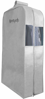 PrettyKrafts Hanging Garment Bags for Storage – Suit Bag, Dress Shirt, Coat and Dress Cover with Window & Zipper, (Set of 1) Grey(Grey)