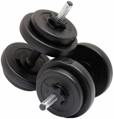 FUEGO 10KGS ( 2.5KG X 4PLATES), Weight Plates, Gym Weights with 2 Dumbbell rods & Nuts Black Bar & Plate Combo, Weight Plate(10 kg)