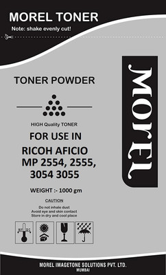MOREL TONER POWDER 1 KG FOR USE IN RICOH AFICIO MP 2554 / 2555 / 3054 / 3055 / MP3554 PHOTOCOPIER Black Ink Toner Powder