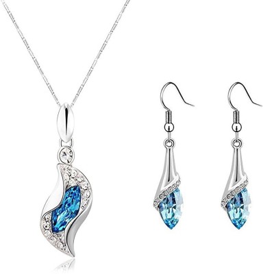 YELLOW CHIMES Alloy Rhodium Blue, Silver Jewellery Set(Pack of 1)