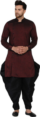 JIHUZUR Men Solid Straight Kurta(Maroon)