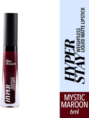 BLUE HEAVEN Hyperstay Elegance Matte Lip color Waterproof, Long lasting,Red Pack-of-1(Maroon, 6 ml)